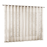 Cortina De Renda Sala E Quarto 3,00x2,50 Varão Simples Ilhós