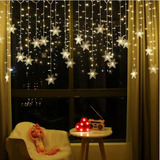 Cortina Floco De Neve Natal Led Cascata Decoração Festas