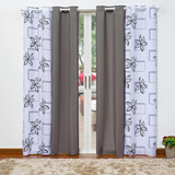 Cortina Florata Tecido Estampado Para Sala/quarto 2,80x2,50m
