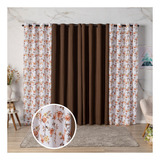 Cortina Floratta 5,00 X 2,20m Sala Quarto Estampada Floral