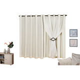 Cortina Janela Blackout Tecido Voil 3,00 X 1,70 Sala Quarto Cor Palha