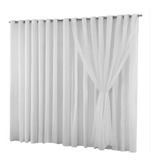 Cortina Luxo Varão Voil Sala/quarto 6x3 Mts Forro Microfibra