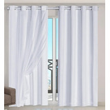 Cortina P/ Sala Voil C/ Forro Microfibra 3 X 2,50m Decoração