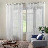 Cortina Para Sala Quarto Voil Tecido Transparente 4,00x2,50 Cor Branco
