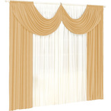 Cortina Paris 3 00 X 2 80 Para Sala Ou Quarto Cor Avelã/palha