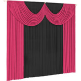Cortina Paris 3 00 X 2 80 Para Sala Ou Quarto Cor Pink/preto