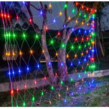 Cortina Rede 320 Leds 8 Funções Cascata Decoração Natal 127v Cor Das Luzes Colorido 110v