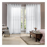 Cortina Sala Bella Janela Valência Voil Bordado 4,20x2,50 Cor Branco 02