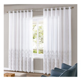 Cortina Sala Quarto Bella Janela Bordada Valência 3,00x2,30