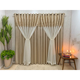 Cortina Sala Quarto Grande Bonita Cetim Amassado Floral Luxo