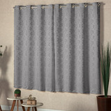 Cortina Tecido Jacquard Janela Pequena Sala/quarto 2,00x1,30 Cor Cortina Cinza
