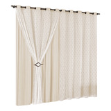 Cortina Valência De Renda Para Sala Varão Simples 3 00x2 80