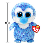 Coruja De Pelúcia Ty Tony Azul Infantil 16cm Beanie Boos