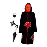 Cosplay Naruto Manto Akatsuki Tobi Kunai Mascara Anel A23