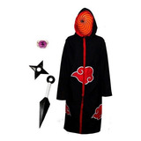 Cosplay Naruto Manto Akatsuki Tobi Kunai Mascara Anel A23