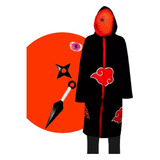 Cosplay Naruto Manto Akatsuki Tobi Kunai Mascara Anel A54