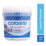 Cotonete Johnson Hastes Flexível Pote Com 150 Unidades