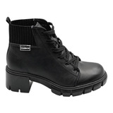 Coturnos De Sintético Cano Curto Moleca 5338.103 Design Lisa Preto 01/preto 01 37 Br Para Feminino