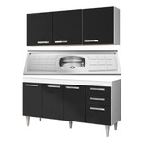 Cozinha Armário Balcão Gabinete C/ Pia Inox Lisboa 150cm 