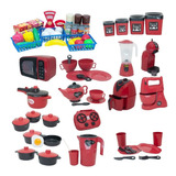 Cozinha Brinquedo Vermelho Mercado Jogo Panela Air Fryer 75p