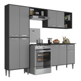 Cozinha Compacta Xangai Plus Multimóveis Preta/grafite