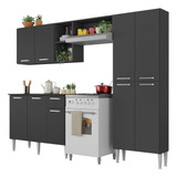 Cozinha Completa Compacta Pequim Up Multimóveis Preto
