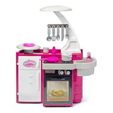 Cozinha Infantil Classic Armário Pia Fogão Rosa - Cotiplás