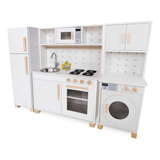 Cozinha Infantil Com Máquina De Lavar E Geladeira Cor Branco