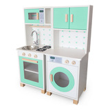 Cozinha Infantil Completa Madeira Verde Eita Casa Perfeita 
