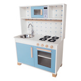 Cozinha Infantil Completa Mdf Azul Frete