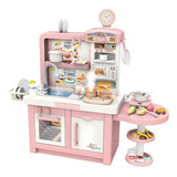 Cozinha Infantil Grande Completa Master Fogão Vapor 98x108cm Cor Rosa