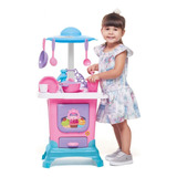 Cozinha Infantil Menina Completa Pia Fogão Forno Sai Água