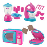 Cozinha Infantil Microondas Liquidificador Bat. Sand.