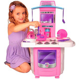 Cozinha Infantil Rosa Completa Com Pia