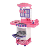 Cozinha Magica Infantil Completa Fogão Pia Armario Rosa