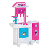 Cozinha Toys Infantil Pink Menina Completa Fogao Sai Água