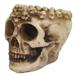 Crânio Caveira Cinzeiro Decorativo Em Resina Hallowen Skull