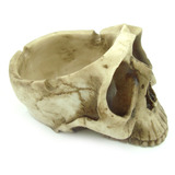 Crânio Caveira Cinzeiro Decorativo Em Resina Skull Ossos Halloween
