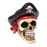 Cranio Caveira Pirata Com Chapéu 12cm