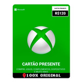 Crédito Gift Card R$120 Reais Saldo Live Xbox 360 One Pc X S