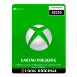 Crédito Gift Card R$250 Reais Saldo Live Xbox 360 One Pc X S