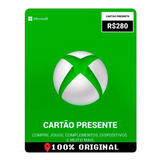 Crédito Gift Card R$280 Reais Saldo Live Xbox 360 One Pc X S