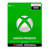 Crédito Gift Card R$90 Reais Saldo Live Xbox 360 One Pc X S