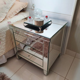 Criado Mudo Espelhado Bisotê 3 Gavetas 70a X 50l X 50p Cm