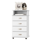 Criado Mudo Luxo Com 4 Gavetas Luxo 2 Ej Branco Quarto Cama