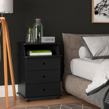 Criado Mudo Quarto Luxo 3 Gavetas Cama Cabeceira - Branco