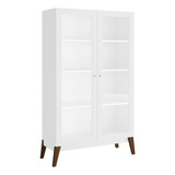 Cristaleira 2 Portas De Vidro 0808 Branco - Genialflex