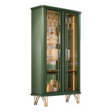 Cristaleira Bar Adega Led 02 Portas Síria Verde Pistache