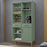Cristaleira Bar Mdf/madeira Maciça 2920 Milao Verde Freijo F