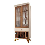 Cristaleira Com Nicho Adega 02 Portas Luma Off White Nature
